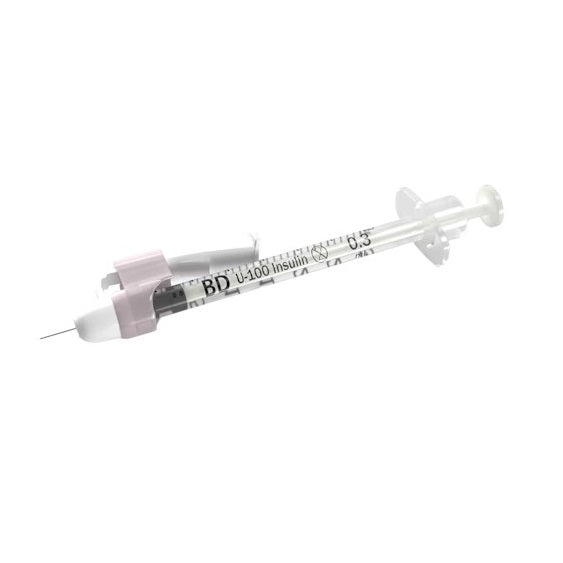 SafetyGlide™ Insulin Syringe with Permanently Attached Needle