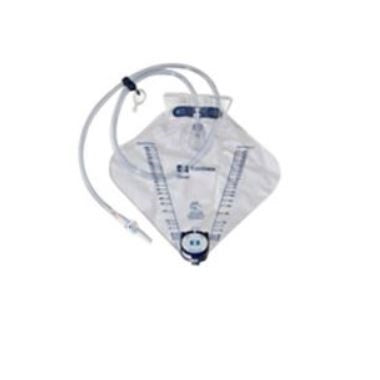 Dover™ Urine Drainage Bag, Anti-Reflux Chamber, Drain Tube Hook and Loop Hanger, Poly Bag, 2000 mL