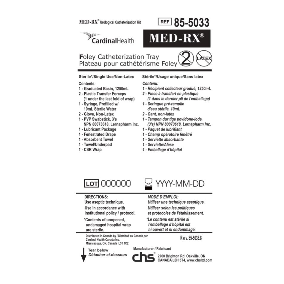 Med-Rx® Foley Catheterization Tray- 85-5033