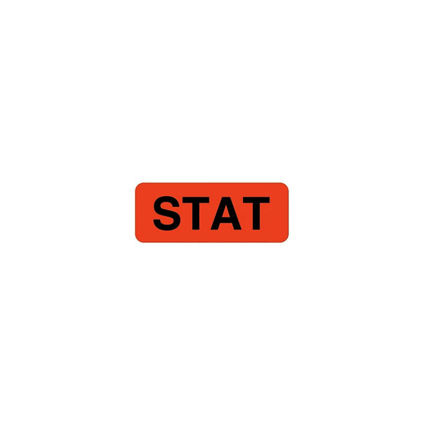 STAT Label, Fluorescent Red, Removable