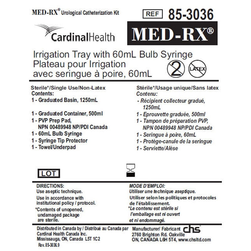 Med-Rx® Irrigation Tray, with 60mL Bulb Syringe- 85-3036