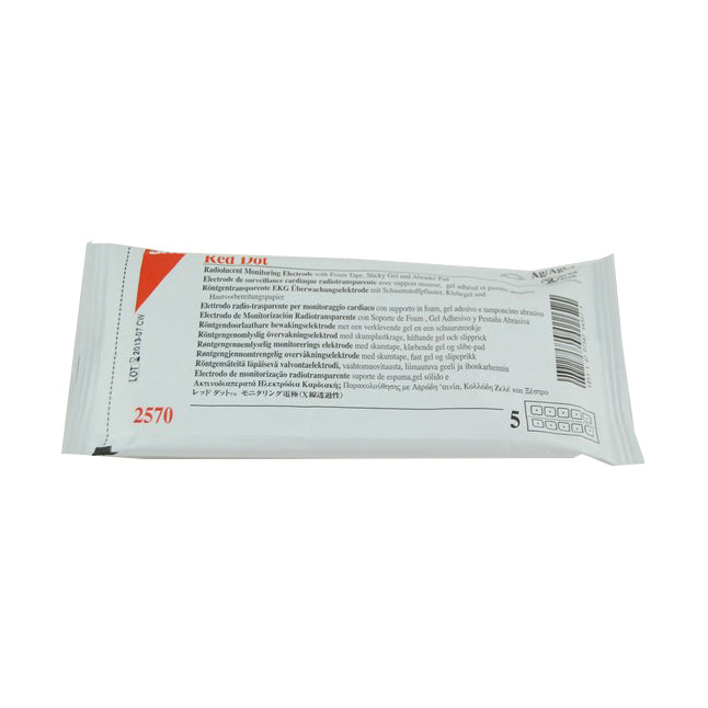 Red Dot™ Monitoring Electrode, Multipurpose, with Sticky Gel, Radiolucent Stud, Skin Prep Surface