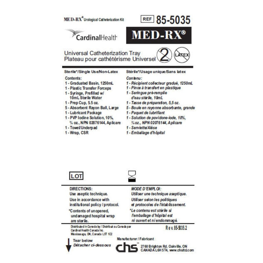 Med-Rx® Universal Catheterization Tray- 85-5035