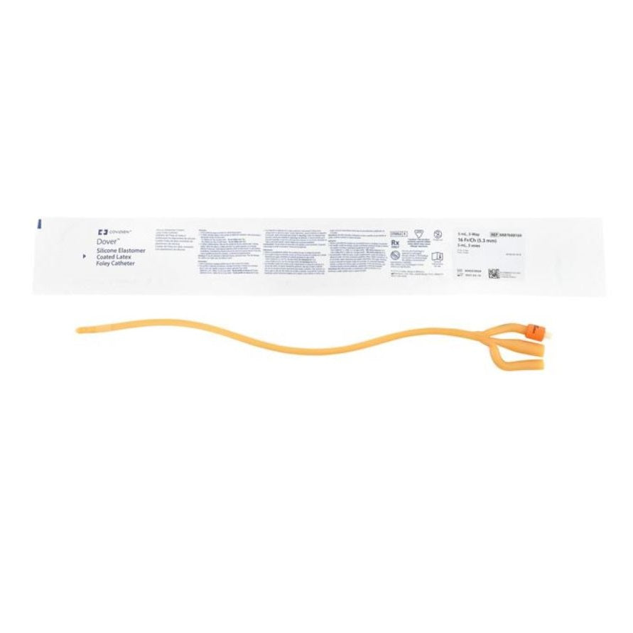 Dover™ Foley Catheter, Silicone Elastomer Coated, 3-Way, 30cc