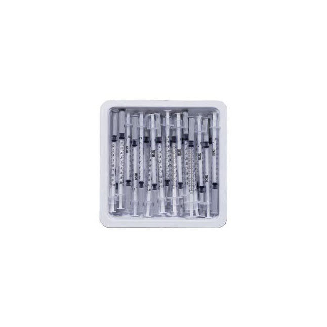 SafetyGlide™ Allergist Syringe Tray, Permanently Attached Needle
