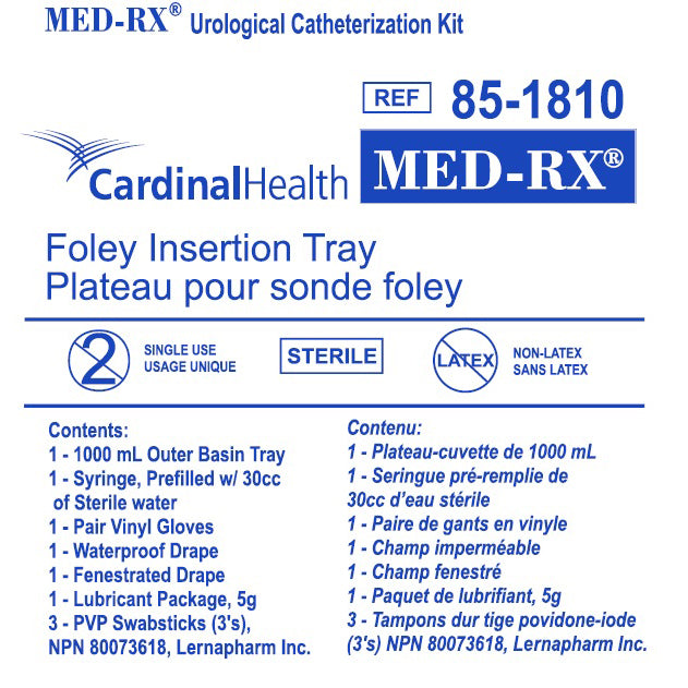 Urological Catheterization Kit, Foley Insertion Tray