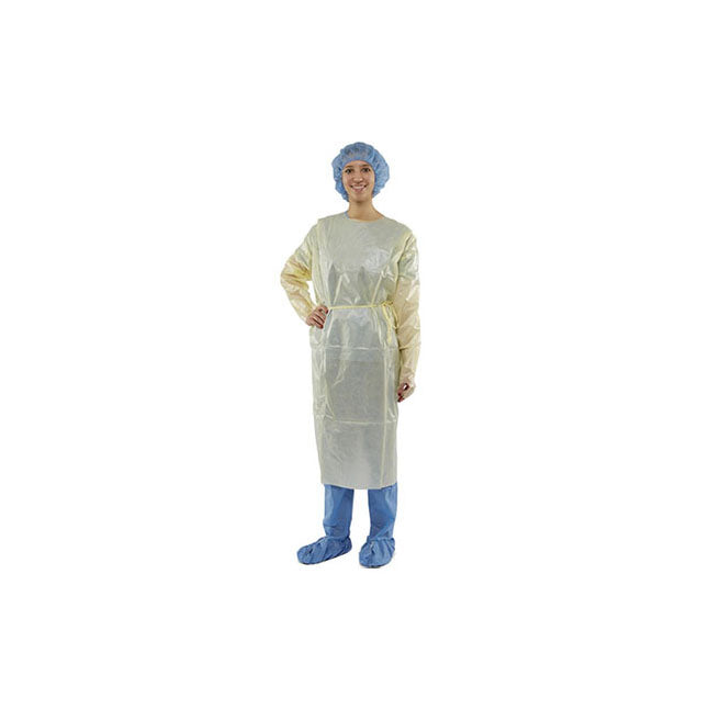 Isolation Gown, Over-the-Head, Plastic Film