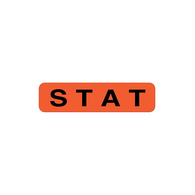 STAT Label, Fluorescent Red, Removable