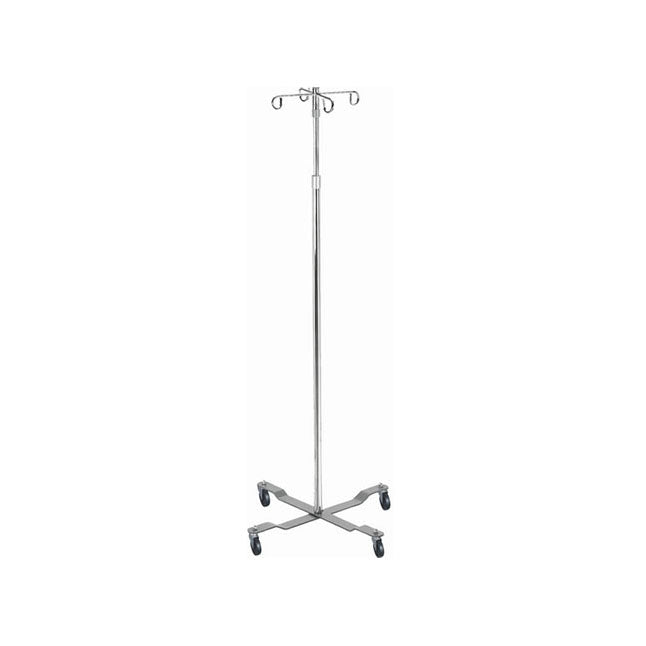 IV Pole, Economy, with Removable Top, Two Hook, H40-82" Silver Vein