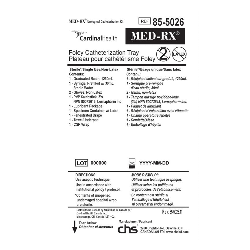 Med-Rx® Foley Catheterization Tray- 85-5026