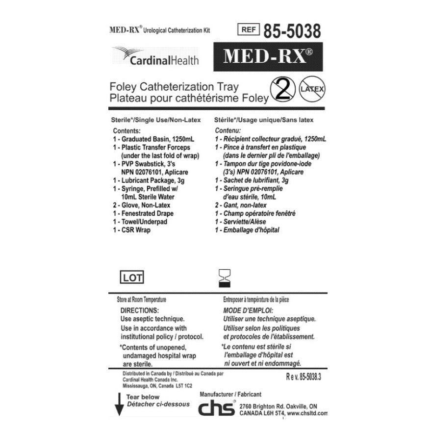 Med-Rx® Foley Catheterization Tray- 85-5038