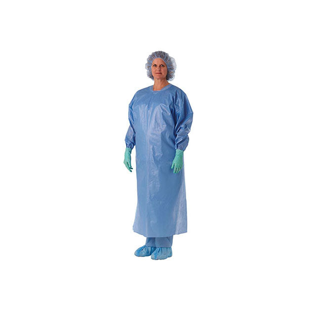 Isolation Gown, Over-the-Head, Poly-Coated, Thumbhook