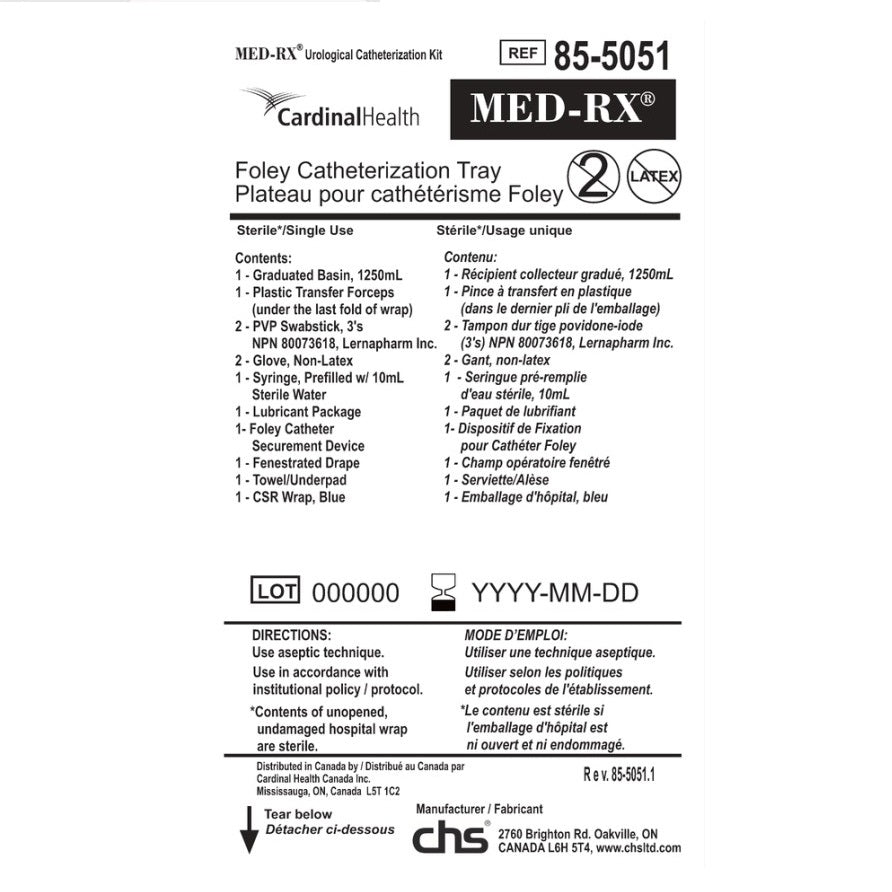 Med-Rx® Foley Catheterization Tray- 85-5051